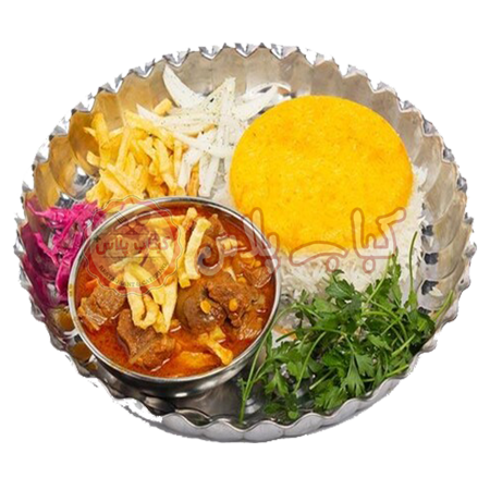 چلو خورشت قیمه سیب زمینی